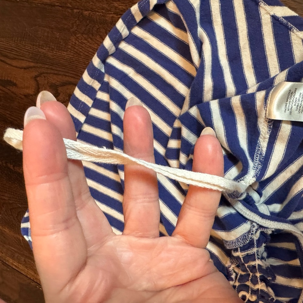 We The Free Blue and White Striped Smocked Halter Top Size M - Picture 5 of 15